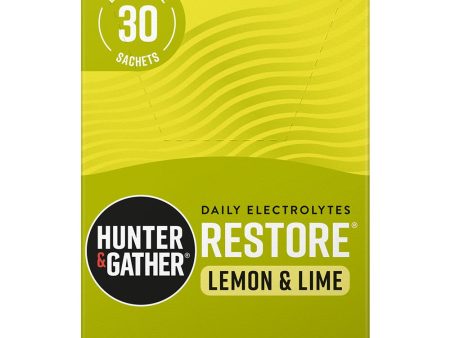 Hunter and Gather Restore Lemon & Lime Electrolyte Sachets 30 x 5.21g per pack on Sale