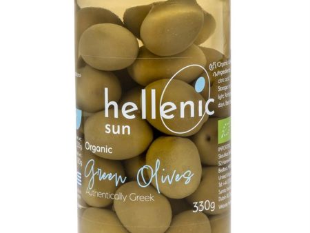 Hellenic Sun Organic Green Olives 330g Hot on Sale