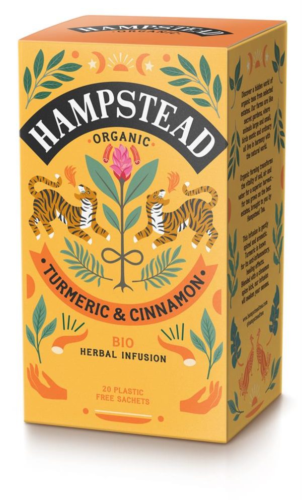 Hampstead Tea Organic Turmeric with Cinnamon Tea 20 Tea Bags Online Hot Sale