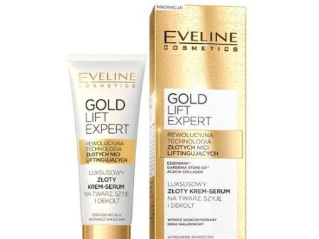 Gold Lift Expert luksusowy złoty krem-serum na twarz szyję i dekolt dla skóry dojrzałej 40ml Fashion