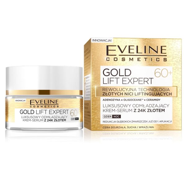 Gold Lift Expert 60+ luksusowy odmładzający krem-serum z 24k złotem dzień noc 50ml Supply