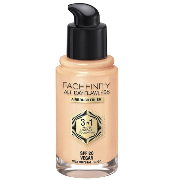 Facefinity All Day Flawless 3 w 1 kryjący podkład w płynie W33 Crystal Beige 30ml For Discount