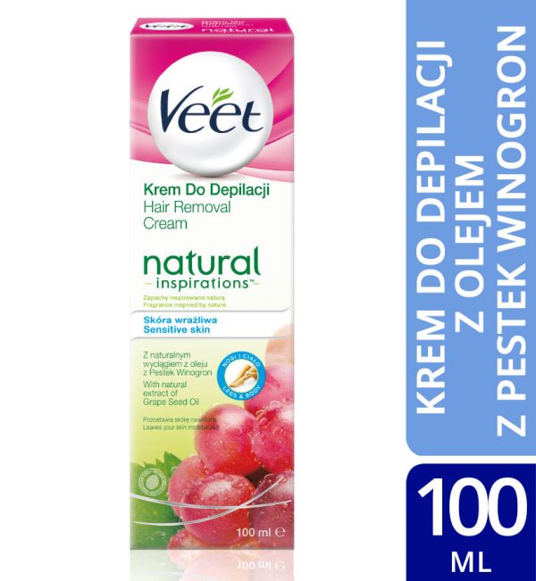 Veet krem do depilacji ciała z olejem z pestek winogron 100ml For Discount