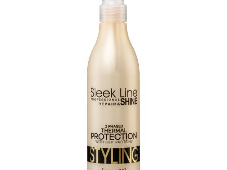 Sleek Line Styling 2 Phases Thermal Protection dwufazowy płyn z jedwabiem do prostowania włosów 300ml Online Sale