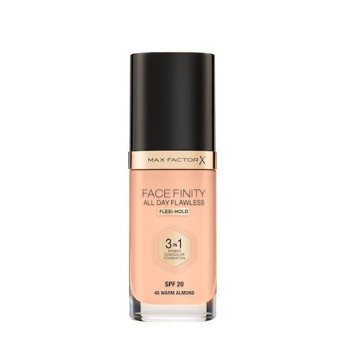 Facefinity All Day Flawless 3 w 1 kryjący podkład w płynie 45 Warm Almond 30ml Online Hot Sale