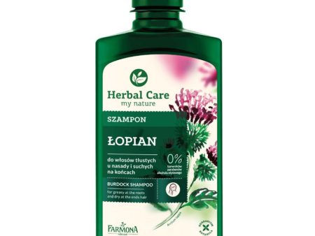 Herbal Care Łopian szampon do włosów tłustych u nasady i suchych na końcach 330ml Sale